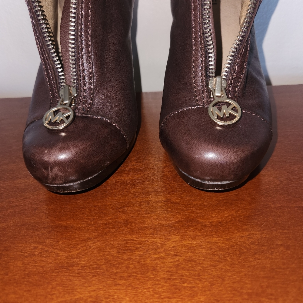 Women's Michael Kors Leather Booties - Picture 6 of 16